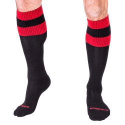 Barcode Berlin Chaussettes FOOTBALL SOCKS Noir-Rouge